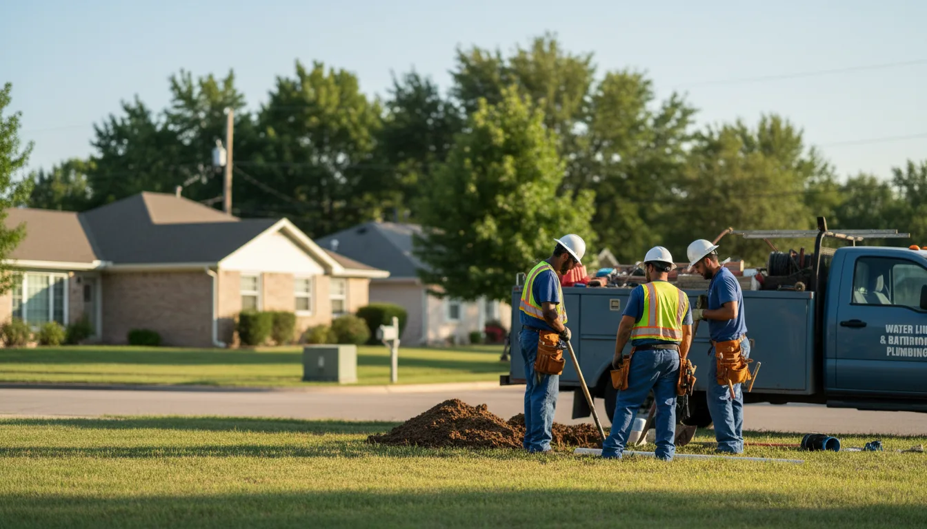 Residential water line and bathroom plumbing service in High Hill, MO
